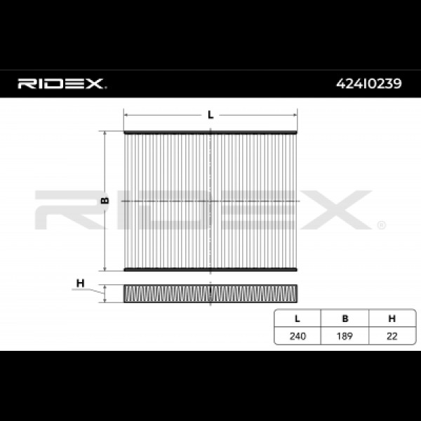 RIDEX Filter, interior filter 424I0239